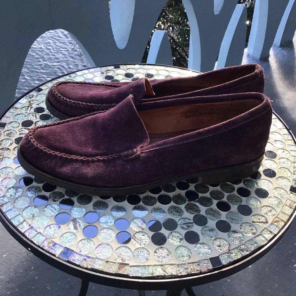Vintage Coach Womens Suede Loafers in Deep Burgundy - Classic Slip-On Style - Picture 6 of 14